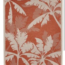 Couristan Monaco Coastal Floral Indoor/Outdoor Area Rug, 3'9" x 5'5", Ivory/Orange