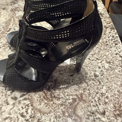 Michael Kors Berkley T-Strap Platform Dress Sandals Leather Luggage Size 7.5M