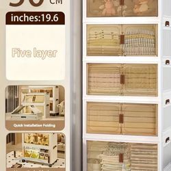 Small Desk and 8 Layer Storage