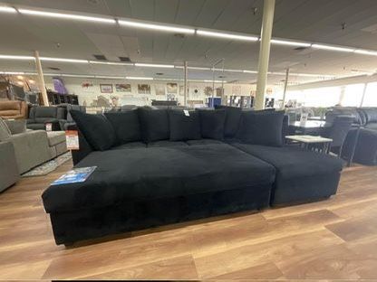 New All Black Or Black And Gray Super Comfy Jamba Sectional Sofa Couch *Ottoman Sold Separately*