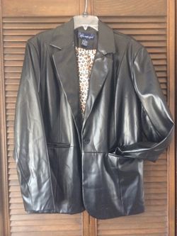 Black Faux Leather Coat/Blazer