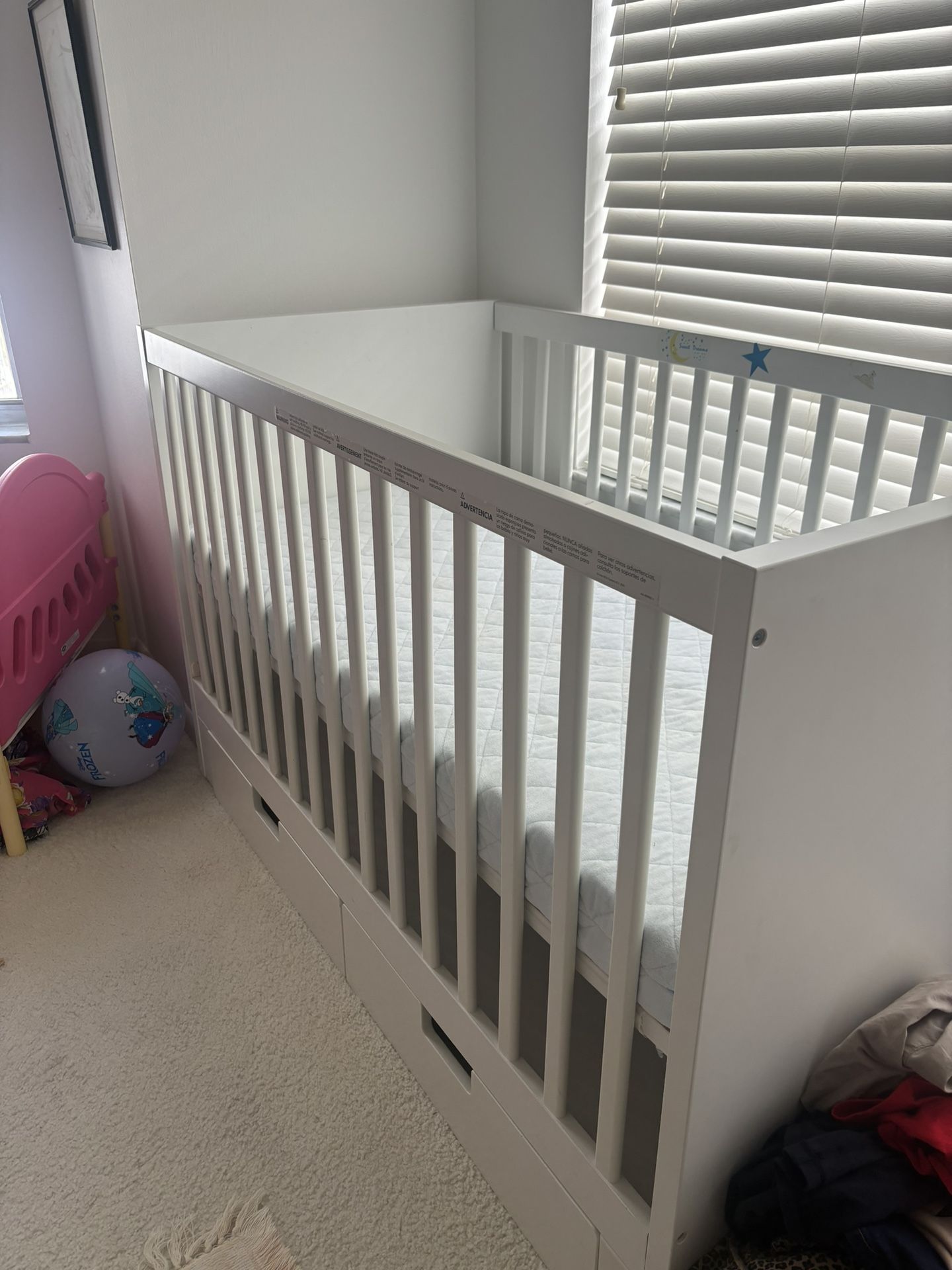 Clean Crib With Draws Plus Changing Table With Storage