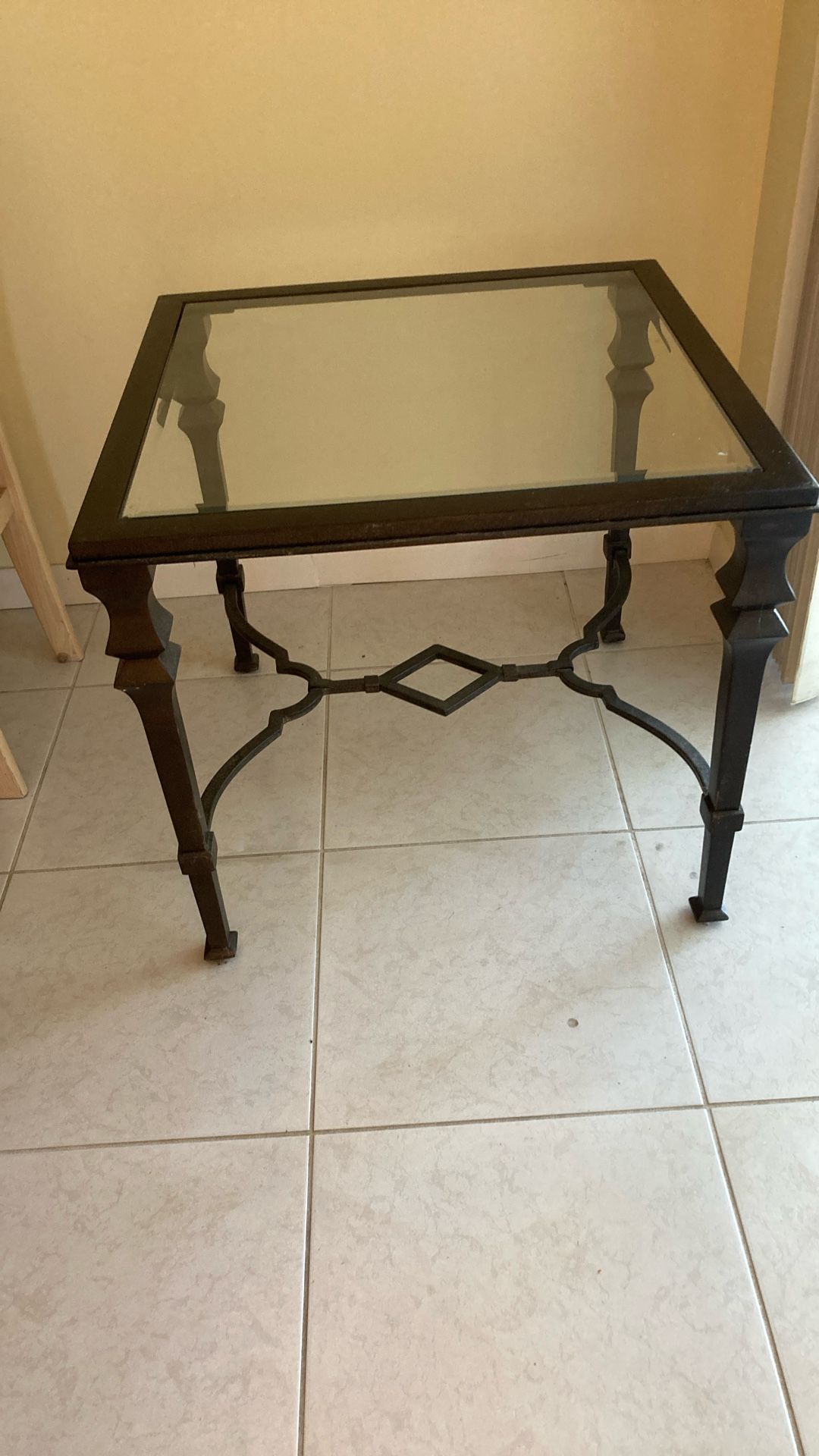 Sturdy Glass Top Table