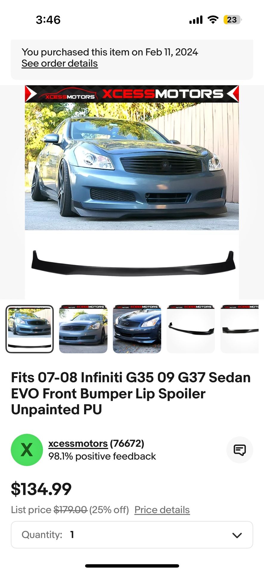Infiniti Sport Lip