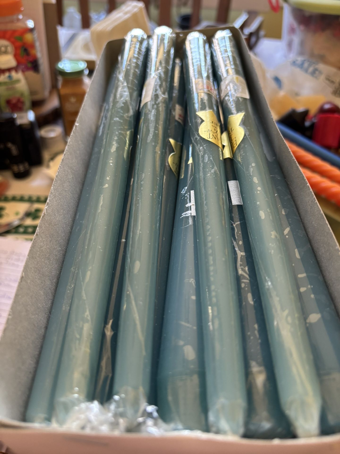11-3/4” Ice Blue Taper Candles