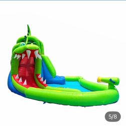 Inflatable Crocodile Water Slide with Pool