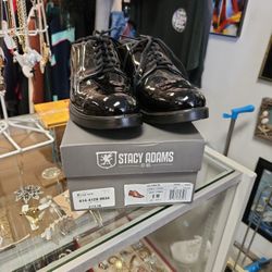 Stacy adams black dress shoes. size 8 mens.