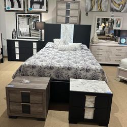4PC Black Queen Bedroom Set w/ LED Lights 💥SALE💥