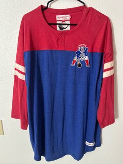 Mitchell And Ness Men’s New England Patriots 3XL 3/4 Sleeve Retro Shirt EUC
