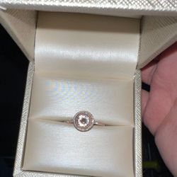 ROSE GOLD 2ct Morganite Halo Engagement Ring  