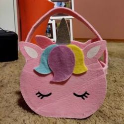 Cute Unicorn Felt Tote/ Basket – Great for Kids! ✨🌈