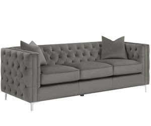 Phoebe Tufted Tuxedo Arms Sofa Urban Bronze