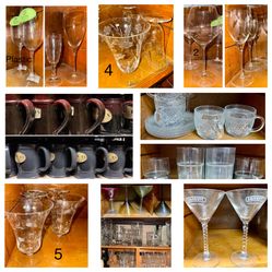 FREE Wine Glasses, Margarita Glasses, Demitasse Glasses. Martini Glasses. (1 set for free. 2 shot glasses for free.) Limit 1 Freebie Monthly