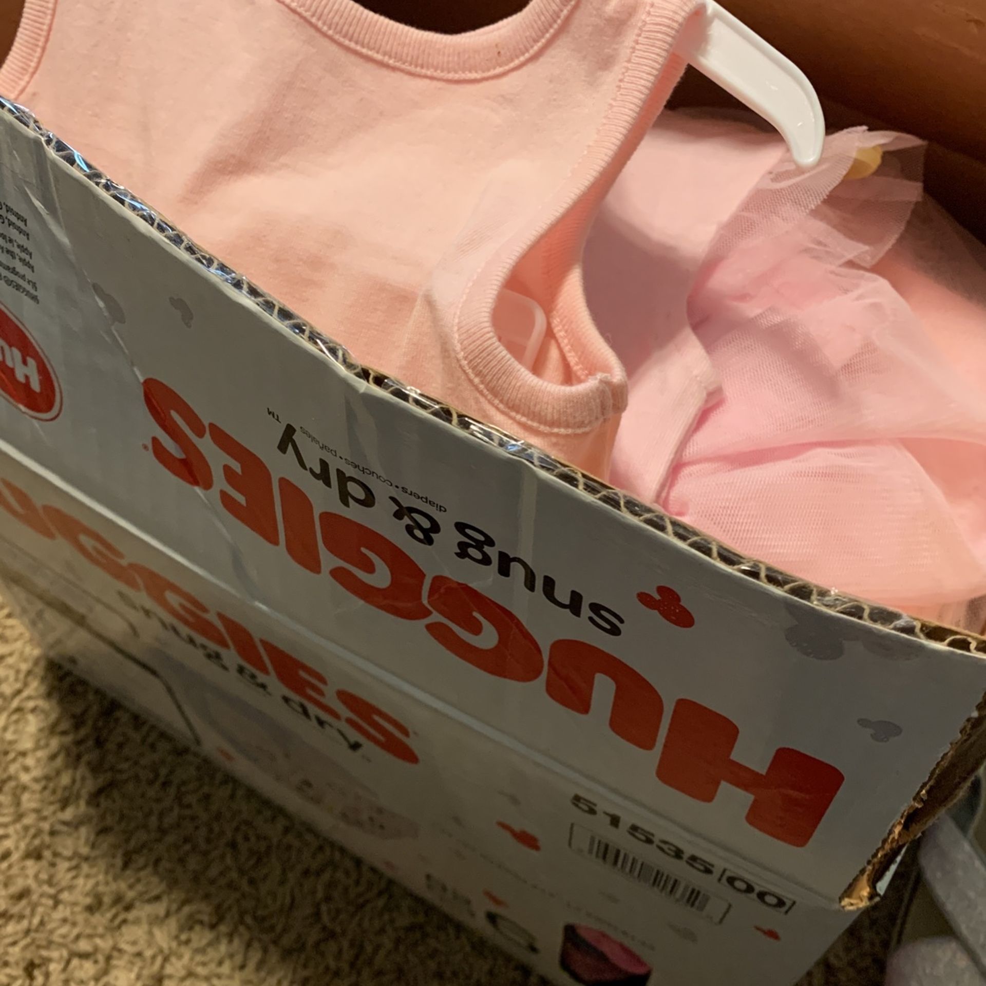 Full Huggies Box Of Baby Girl Clothes