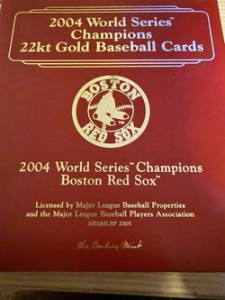 2004 World Series Champions 22kt Gold Baseball Cards (missing 1 Card)