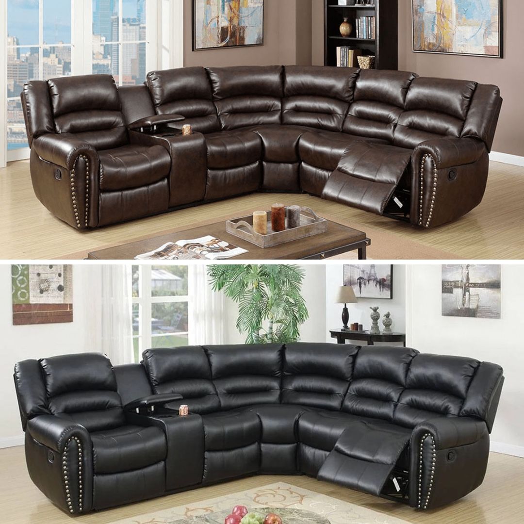 Espresso Brown Motion Sectional Sofa
