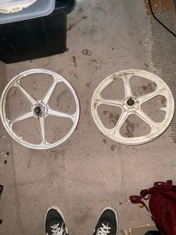 intage 20" Old School BMX Mag Wheels - White 5-Spoke (Pair)