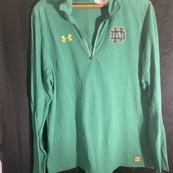 Notre Dame Fighting Irish Under Armour Kelly Green Blocked Quarter-Zip Pullover 