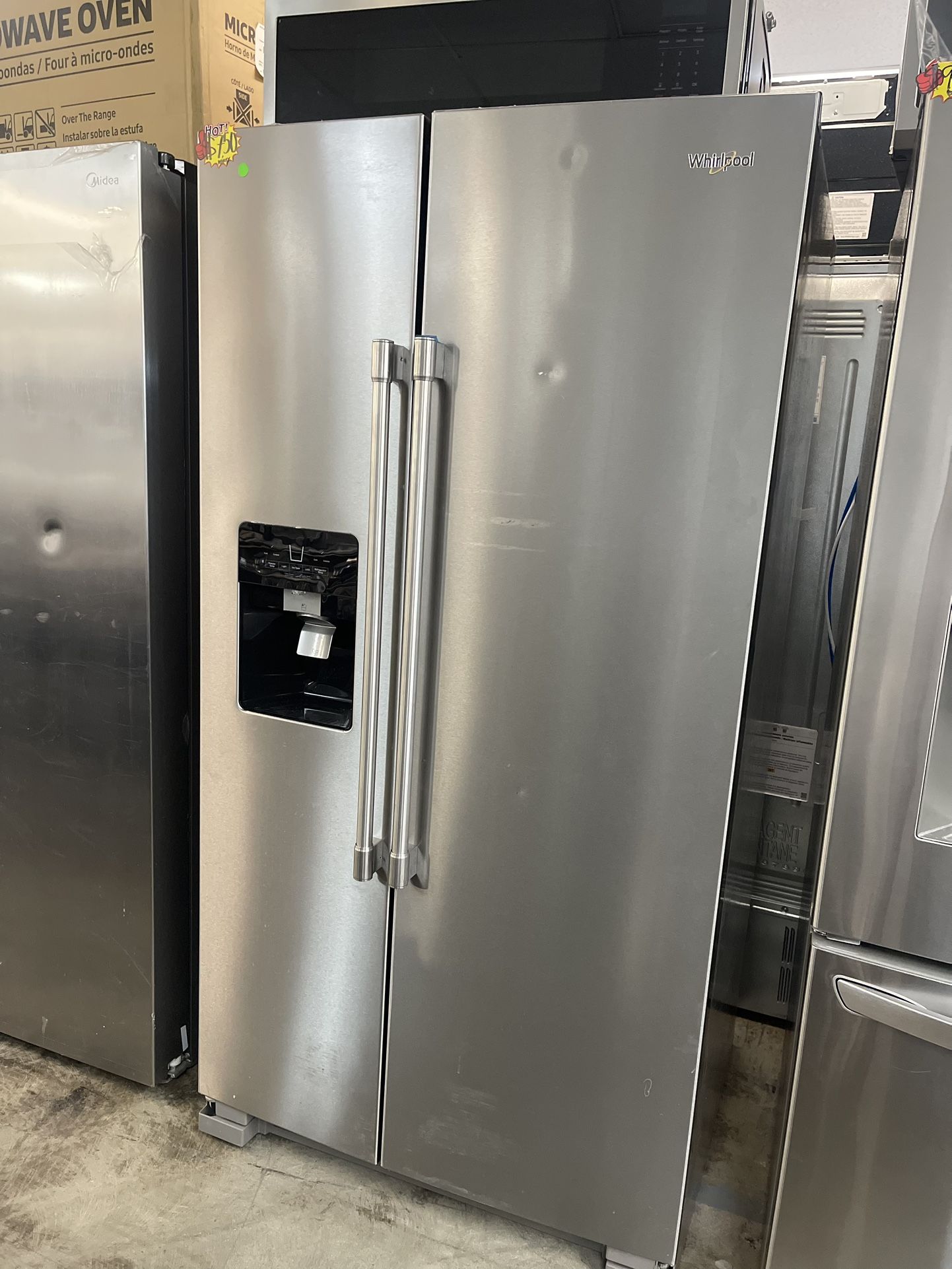 Whirlpool Refrigerator Side By Side 36” Width/30”depth/ 70” Height
