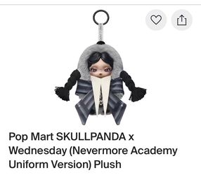 Pop Mart SKULLPANDA x Wednesday (Nevermore Academy Uniform Version) Plush