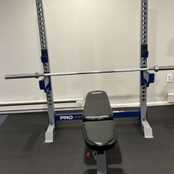 Fitness Gear bench With Squat Rack Like New 