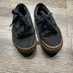 Toddler Black Vans Rubber Sole Size 12 Used.