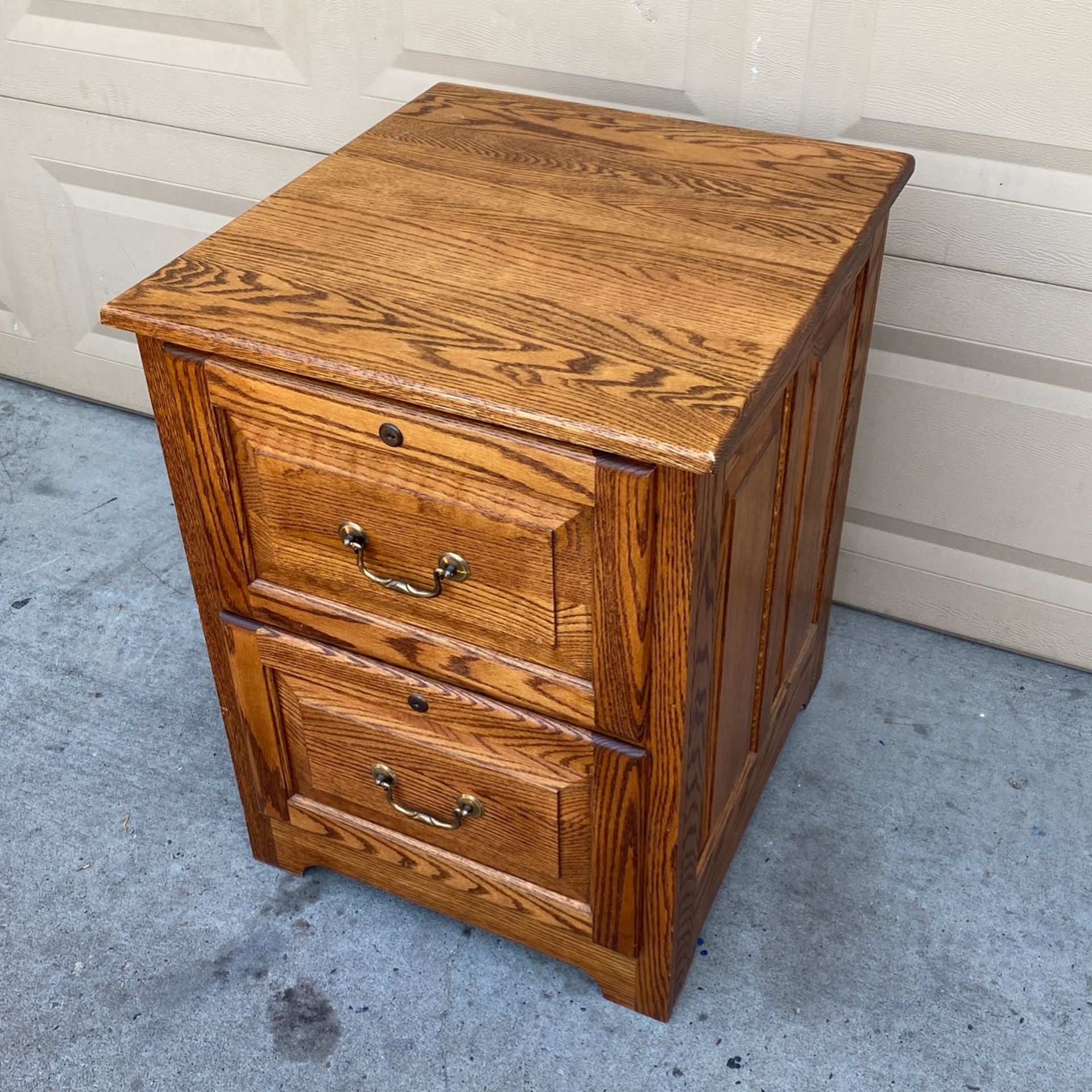 Wood File Cabinet With Folders