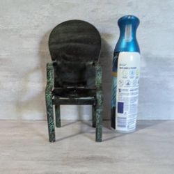 Pillar Candle Holder Chair Turquoise Color Finish 10 In Tall