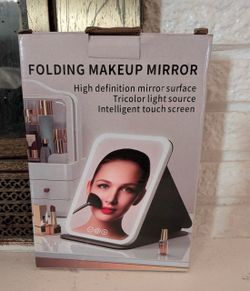 Folding Makeup Mirror with LED Lighting