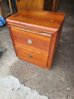 Stanley Furniture Company Art Deco Waterfall Night Stand with cherry finish