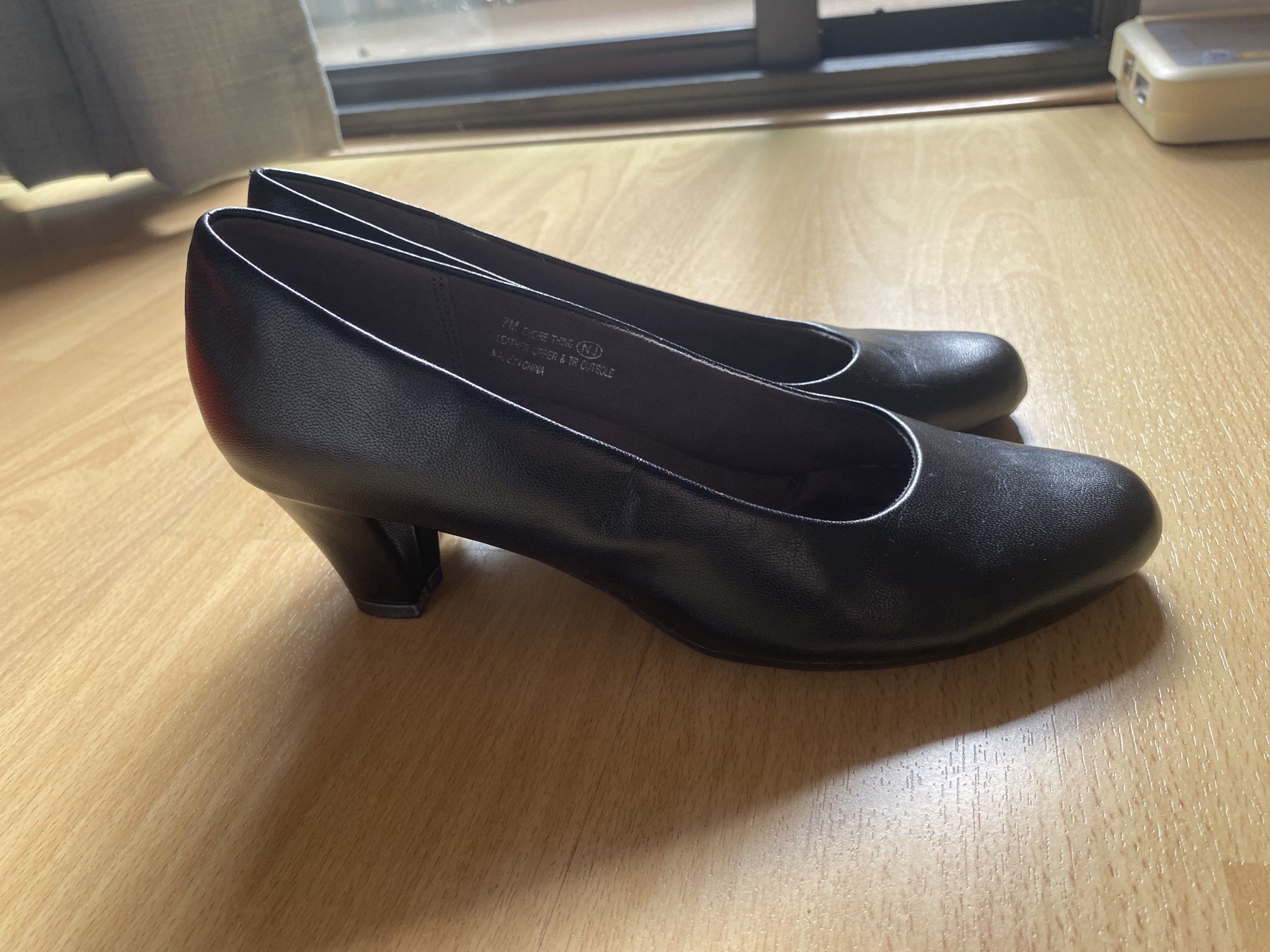 Leather Black Heeled Shoes