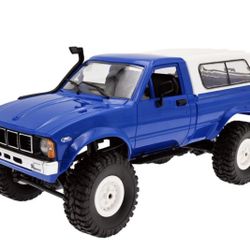 RC Rock Crawler WPL C24 RTR 1/16 Pickup Trucks Blue with LED Lights 2.4Ghz 4x4 Off-Road RC Semi Trucks All Terrain Car, RC Crawler Remote Control Truc