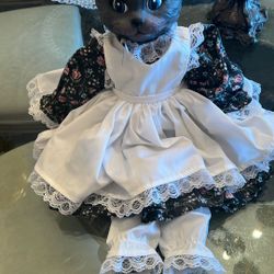 Ceramic Hand Painted Cat Doll
