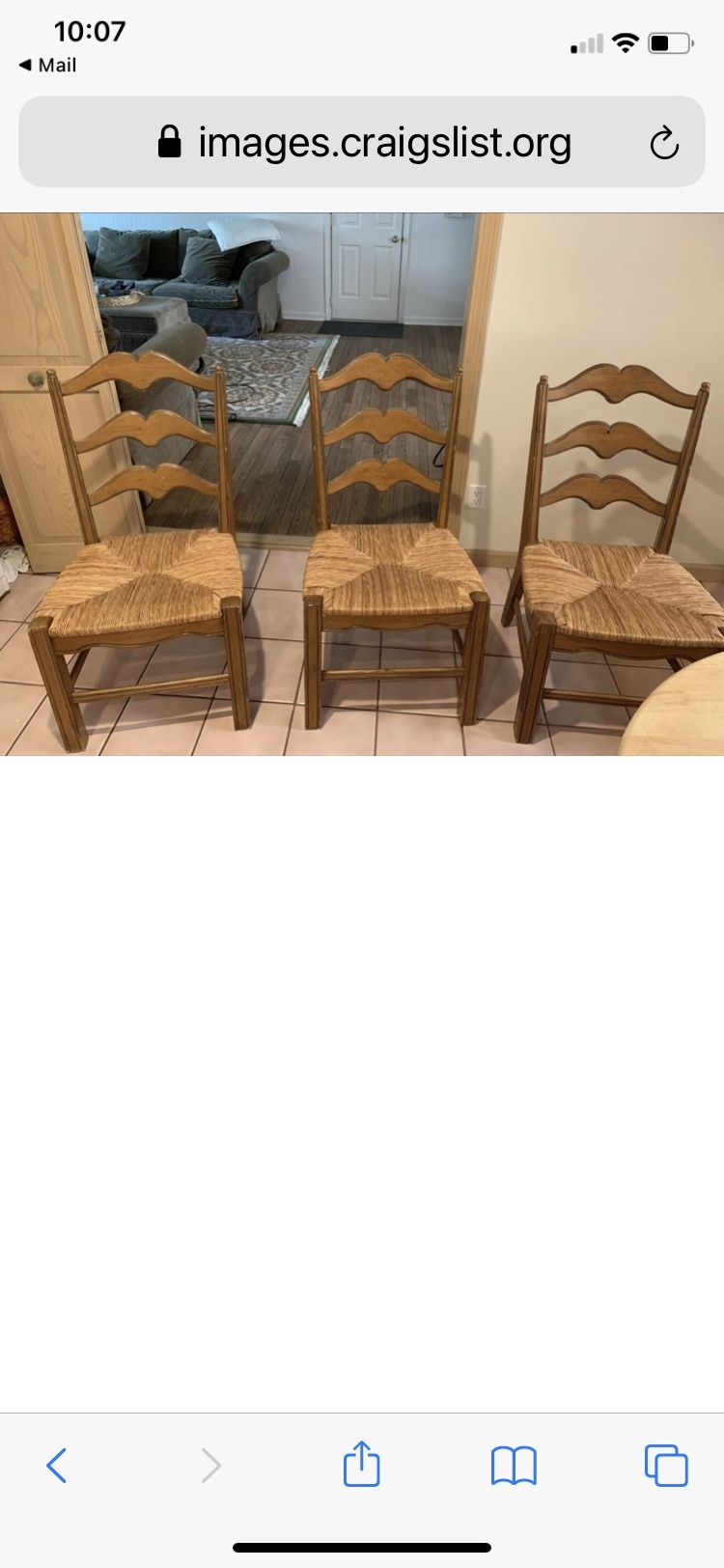 3 All Wood Chairs Excellent Condition 