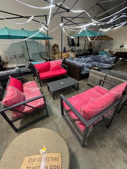 New 4 pcs Outdoor Patio Aluminum Loveseat Table Sofa Furniture set