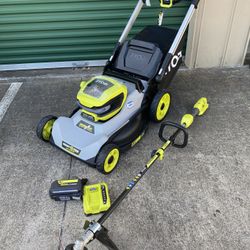 Brand New Ryobi 40v Crosscut Self Propelled Mower W Weedeater Combo 