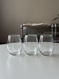 Set of 3 Stemless Wine Glasses