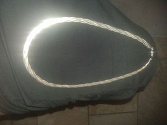braided herringbone silver necklace