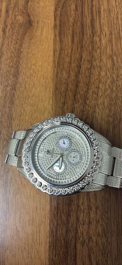 Silver Iced Out Diamond Watch