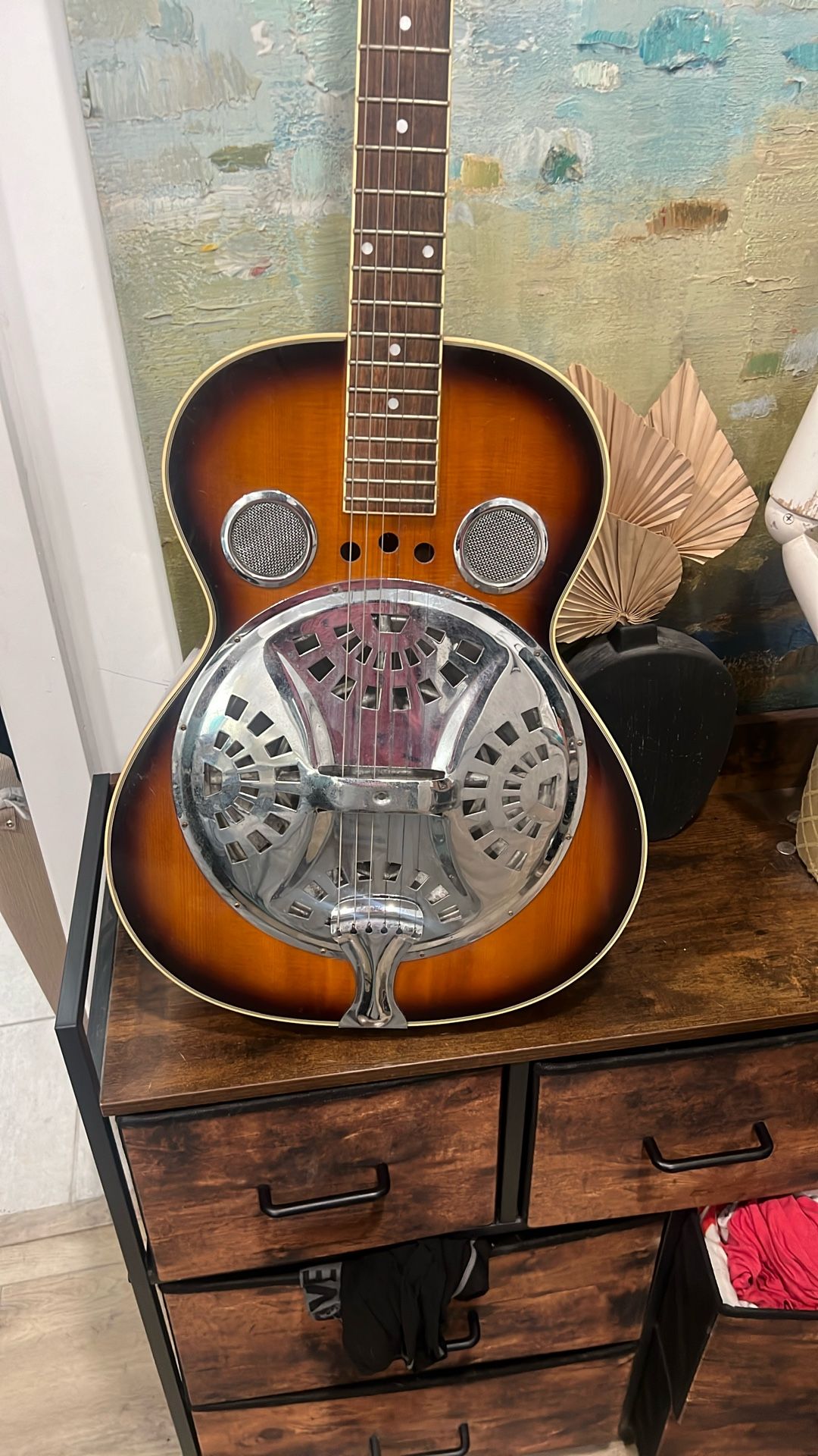 Regal  Resonator Vintage Sunburst Acoustic Guitar 