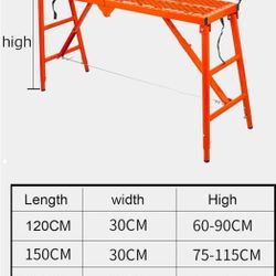 Portable Folding Scaffolding Multipurpose Work Platform Scaffold Tower Ladder Stool Ben, Adjustable Height Home Engineering Workben-Step Ladders, 