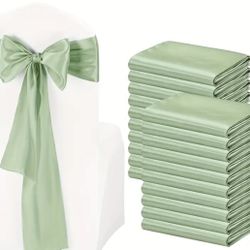 50Pcs Satin Chair Sashes Ties 