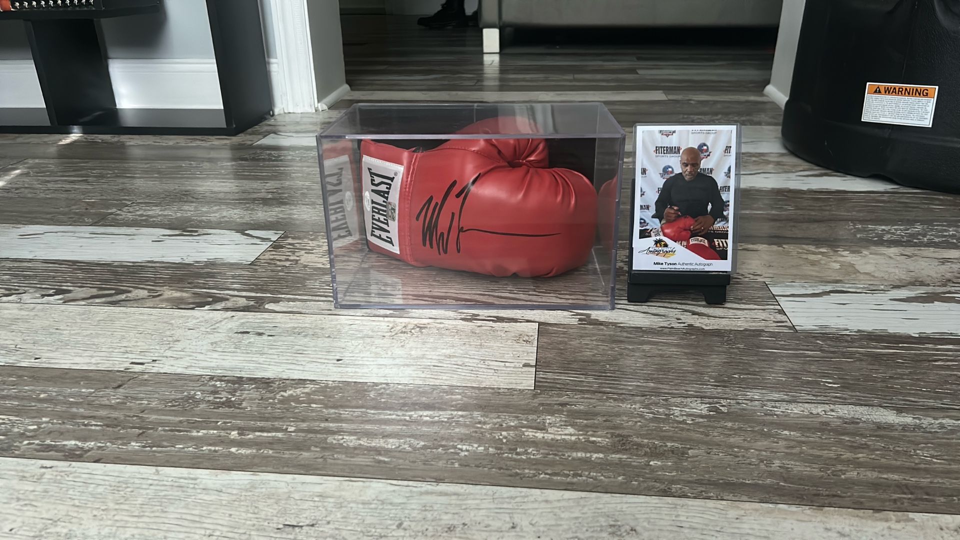 Red Boxing Glove Autographed By Mike Tyson