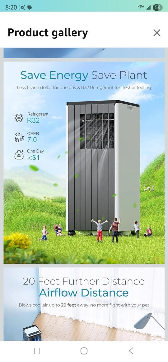 Kamlam12000 BTU Portable Air Conditioner, 3-IN-1 Free Standing Cooling Portable AC Unit with Fan & Dehumidifier Function, Remote Control & 24H Timer,