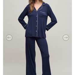 Luxe Milk Jersey Piped Pajama Set