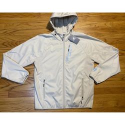 NEW BALANCE All Motion Full Zip Hoodie Jacket Men’s Sz M BEIGE New!