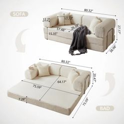 Firm foam Sofa / queen Bed like new.