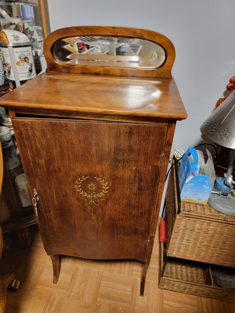 Antique Table With Cabinet