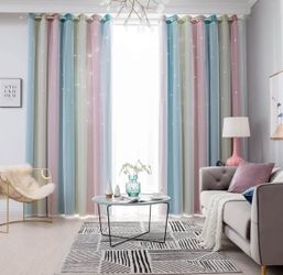 Colorful pastel blackout curtains: set of 4