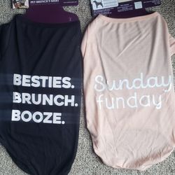Pet "Brunch" Tee Shirts New Size M $5 EACH
